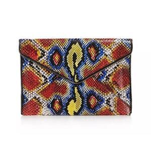 Rebecca Minkoff Leo Multi Colored Python Clutch